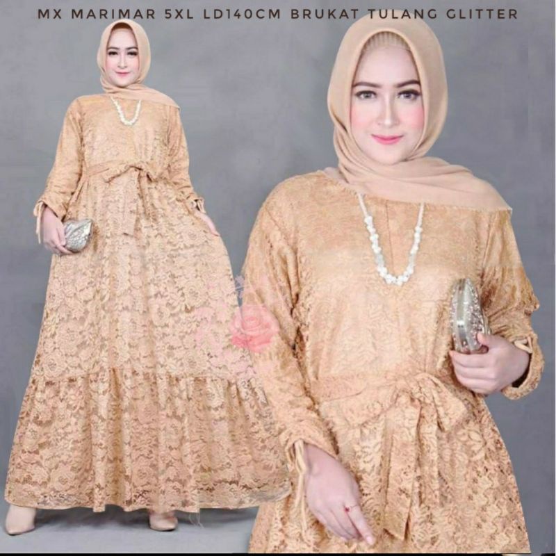 Gamis Terkini Dan Terbaru Untuk Lebaran Gamis Ld 140 Jumbo Bahan Adem Untuk Pesta Gamis Brukat Halus
