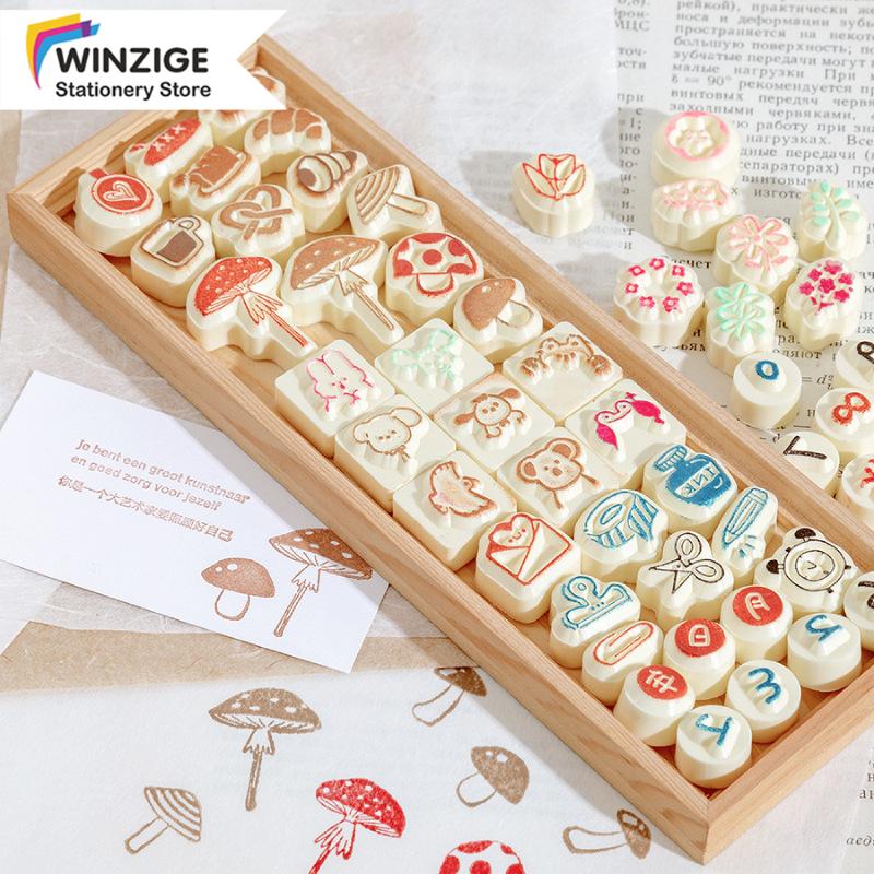 

Cute Mini Rubber Stamps Set Cartoon Stamp For Bujo Journal Gift Deco