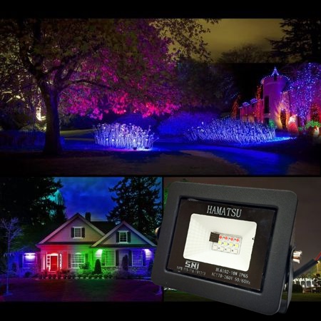 Lampu Sorot LED 10W Remote RGB Flood Light Warna/i 10 Watt Floodlight