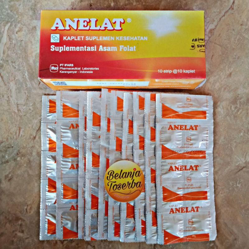 1 Box Anelat Original Vitamin Asam Folat 100 Kapsul 1000mcg / Folic Acid Suplemen Promil Hamil