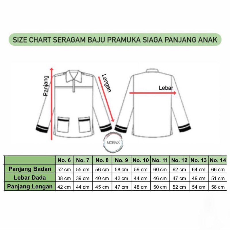 Seragam Baju Pramuka Siaga Bahan Rapilo/Laricci Lengan Panjang