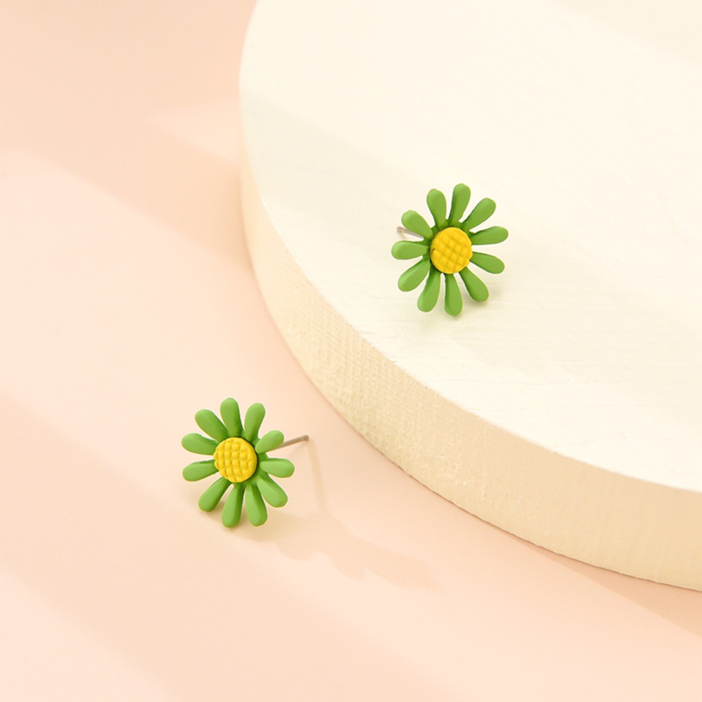 Hu Hu Hu Hu Hu Alat Bantu Pasang Kacamata♡ Anting Tusuk Wanita Bahan Resin Desain Marguerite Gaya Elegan Untuk Hadiah
