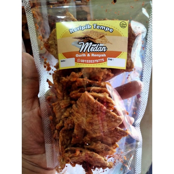 

KERIPIK TEMPE MEDAN NETTO 60 GRAM/ UKURAN STANDING POUCH 12X20