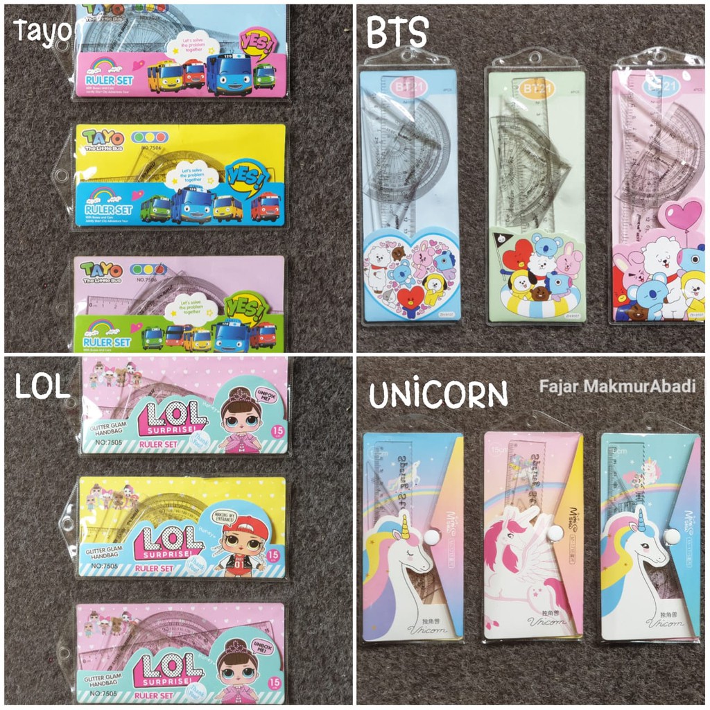 

PENGGARIS UNICORN SET / PENGGARIS SET KARAKTER ANAK SEKOLAH / F020