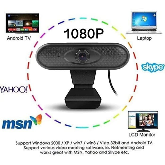 Webcam WFH 1080P X6 mic cam camera video full hd Zoom Meeting Komputer Streamer twitch Youtuber