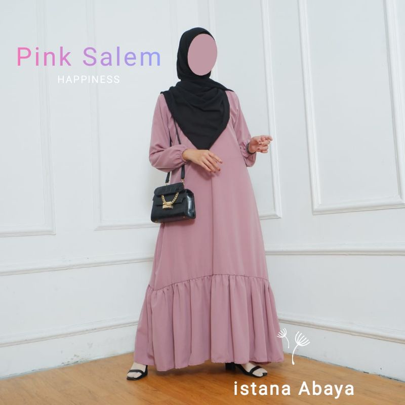 PROMO abaya Hitam Minimalis saudi Polos model gaun bawah Umbrella(Hitam &amp; Warna)  REMPEL BAWAH