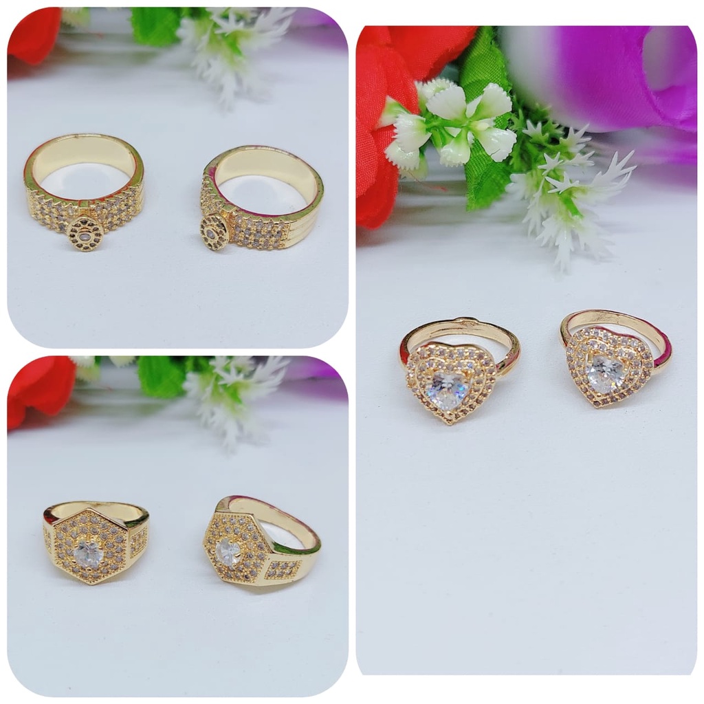 Cincin xuping permata lapis emas perhiasan fashion0448-0450