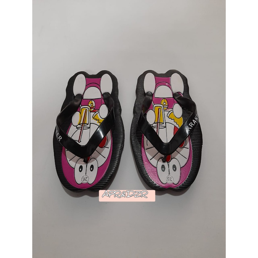 sandal anak krakter motif doraemon/sandal krakter murah/sandal anak lucu