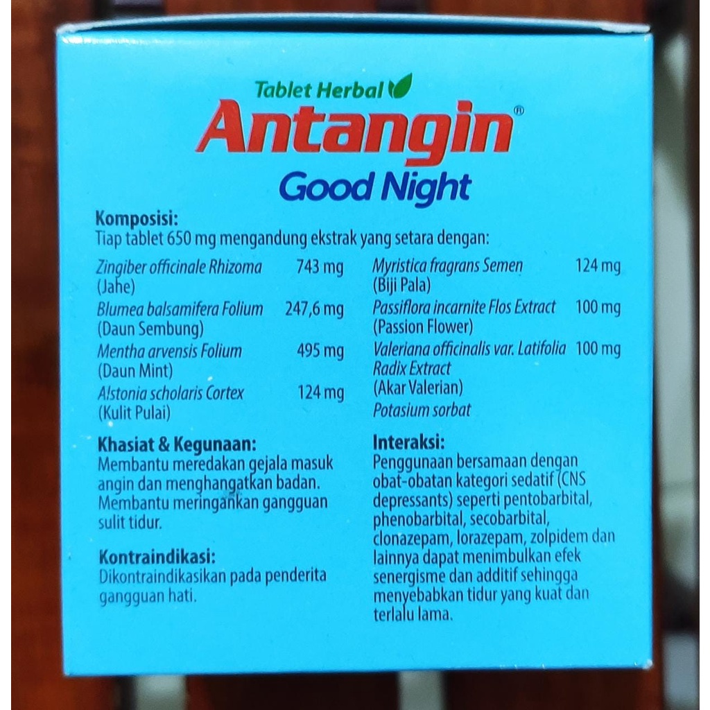 Antangin Good Night 4 Tablet / Mengatasi Susah Tidur / Meredakan Masuk Angin / Kembung