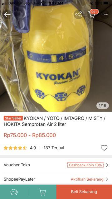 Kyokan / Yoto / Imtagro / Misty / Hokita Semprotan Air 2 Liter