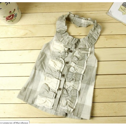 Baju anak perempuan / Halter kotak - Kemeja Anak Perempuan