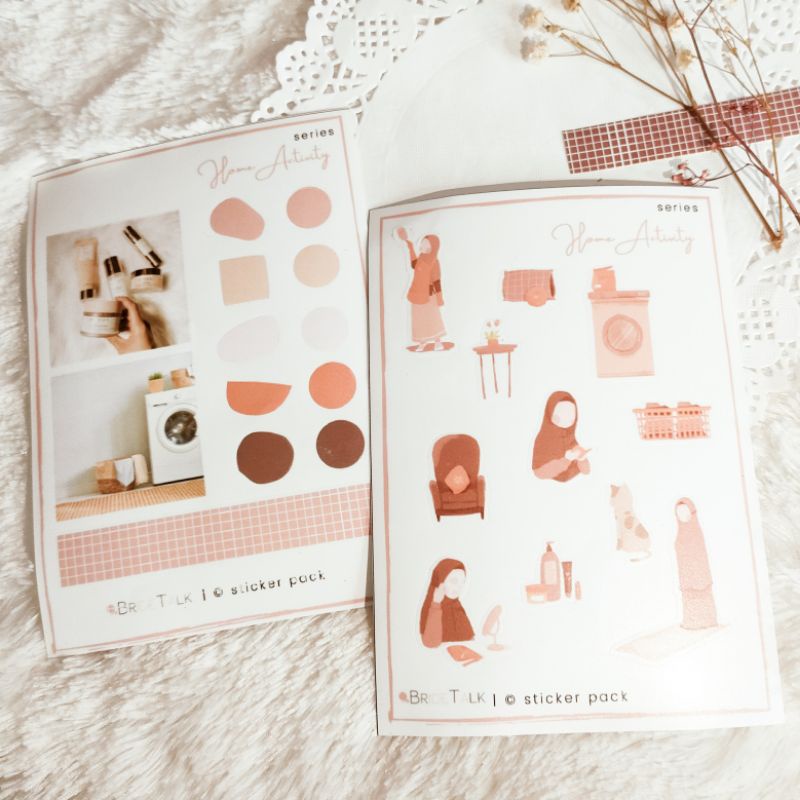

Sticker Aesthetic Terracota / Sticker Hijab / Sticker Muslimah Faceless / BuJo Journaling Scrapbook