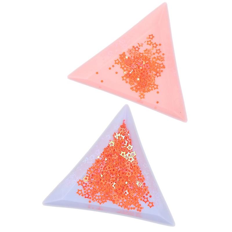 # Kaos T-Shirt Wanita Lengan Pendek Motif Print #5pcs Piring Segitiga Holder Berlian Imitasi Untuk DIY Nail Art