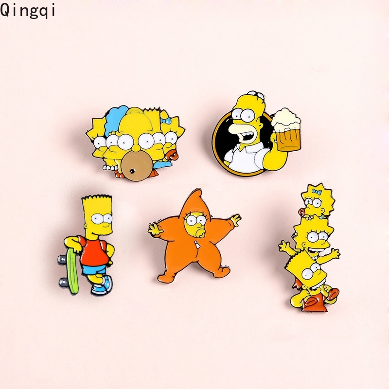 Bros Pin Enamel Desain Kartun Bart Simpsons Untuk Pakaian