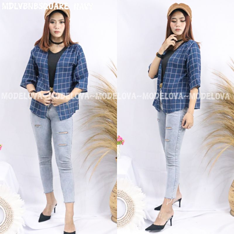 MDLV ~ CARDI BNB SQUARE CARDIGAN KOTAK CARDIGAN WANITA OUTER CEWEK MURAH OUTER KOREA FASHION WANITA