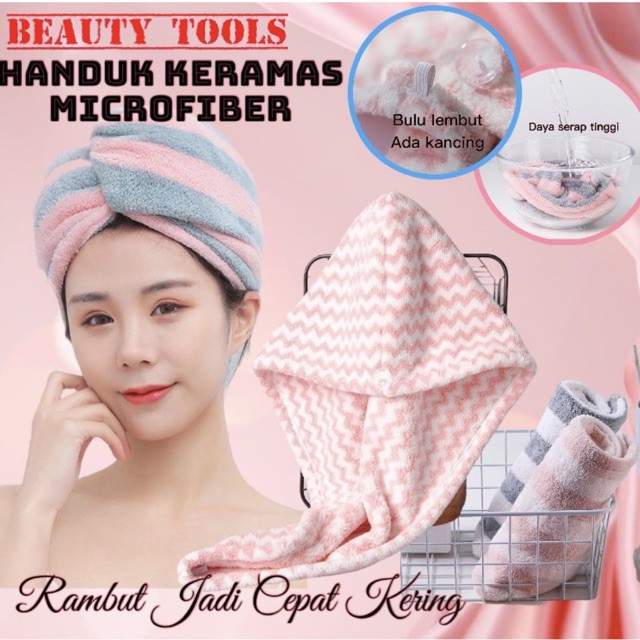 AZ Handuk Keramas Kepala Cepat kering Bahan Microfiber/Handuk Turban /Magic towel/ Head Towel