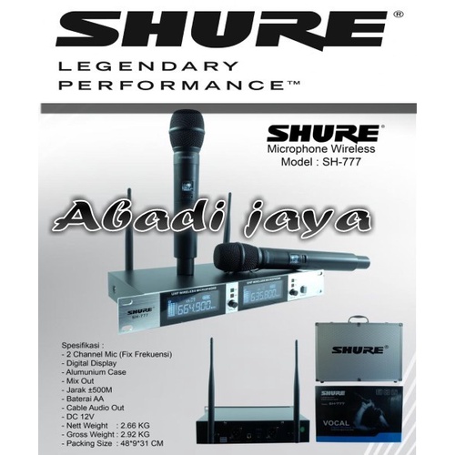 mic wireless shure sh777 HANDHELD shure sh 777 profesional