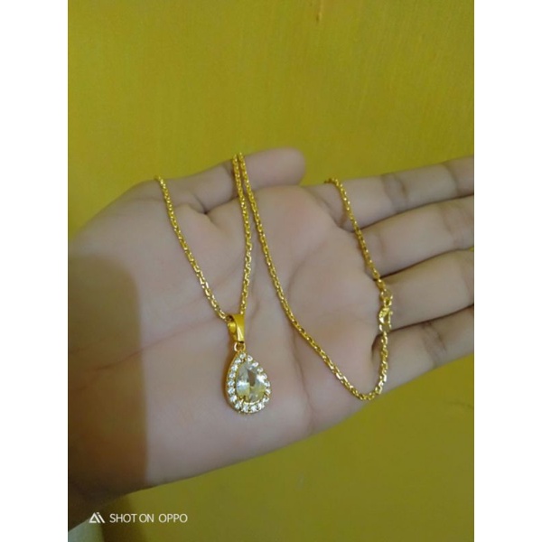 kalung nori medan pjg45cm liontin permata sepuhan ems24k bisa di sepuh kembali bila kusam