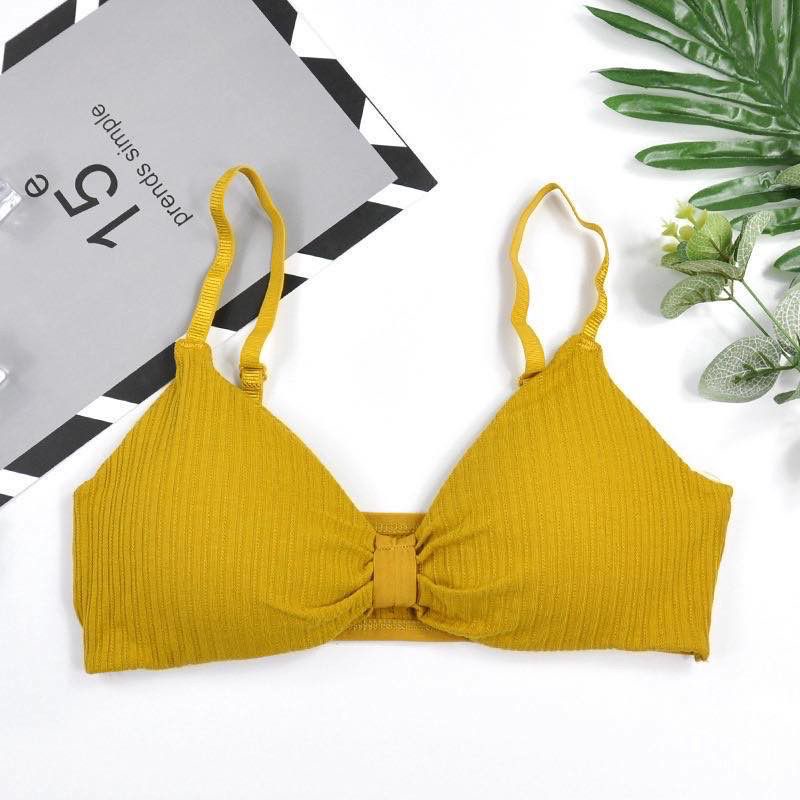 [ LINGERIE MASTER ] - (B-4) Sport bra BH BRA FASHION WANITA BAHAN HALUS BRA TANPA KAWAT LINGERIE MURAH SEXY IMPORT-B-4 kuning