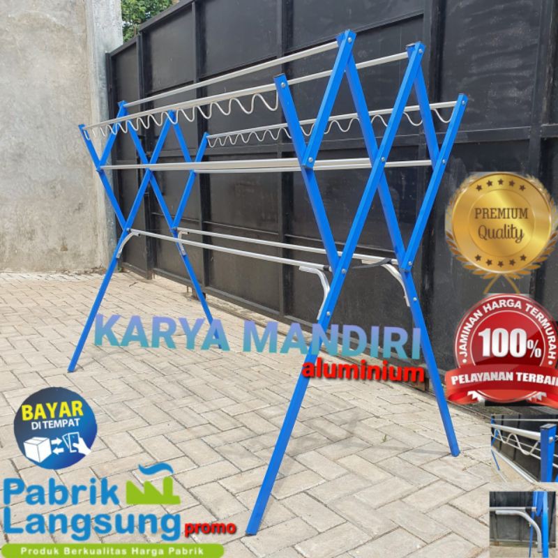 Cuci Gudang - Jemuran Baju / Pakaian / Rak Handuk Warna / Lipat / 180 Cm /1,8 Cm / Karimun