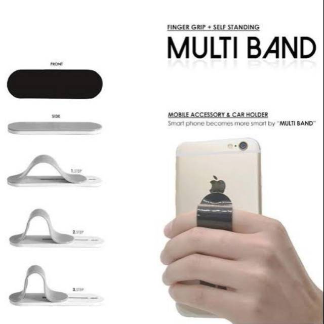 Pita Multifungsi Hp Original Universal Multi Band Finger Handphone Smart Grip u shaped iring silicone holder desk stand meja ponsel