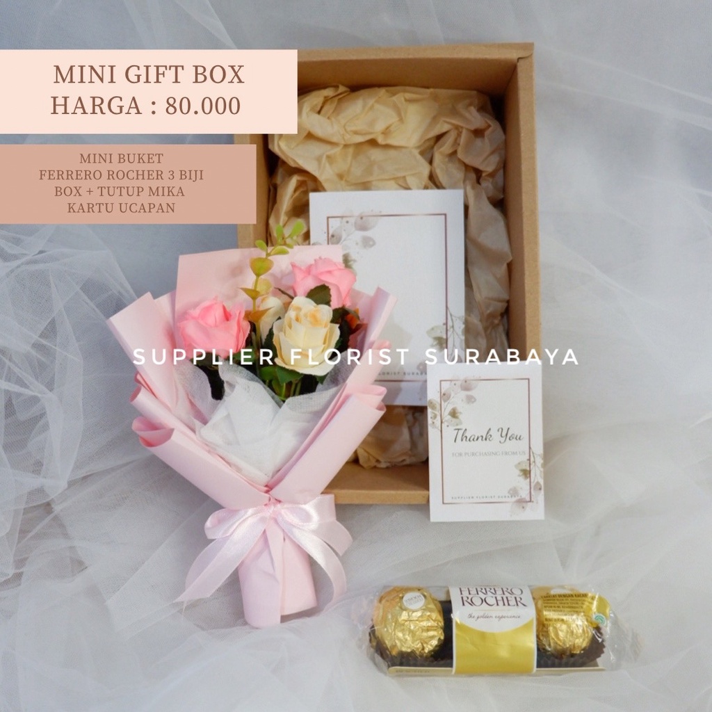 MINI GIFT BOX BUKET BUNGA MINI KADO HADIAH WISUDA HADIAH ULANG TAHUN HADIAH ANNIVERSARY HADIAH VALENTINE VALENTINES DAY BOUQUET BUNGA MINI