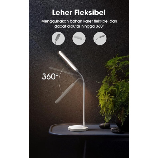 Samono SW-DL10 Lampu Meja Baca LED Desk Lamp 1800mAh Fleksibel 360