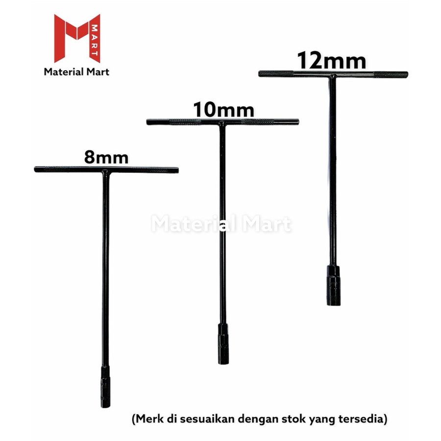 Kunci T 8mm | Kunci Sok T 10mm | Kunci Sock T 12mm | Kunci T 8 | 10 12 | Material Mart