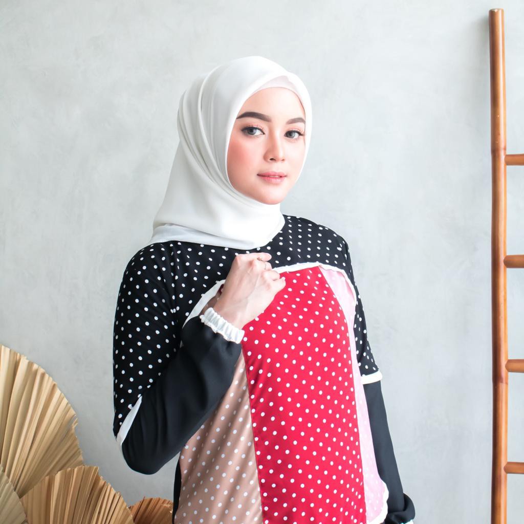 DISKON / ARUMI POLKA - / DRES MURAH / GAMIS MURAH / DRES MUSLIM /  / DRESS /DRESS POKADOT