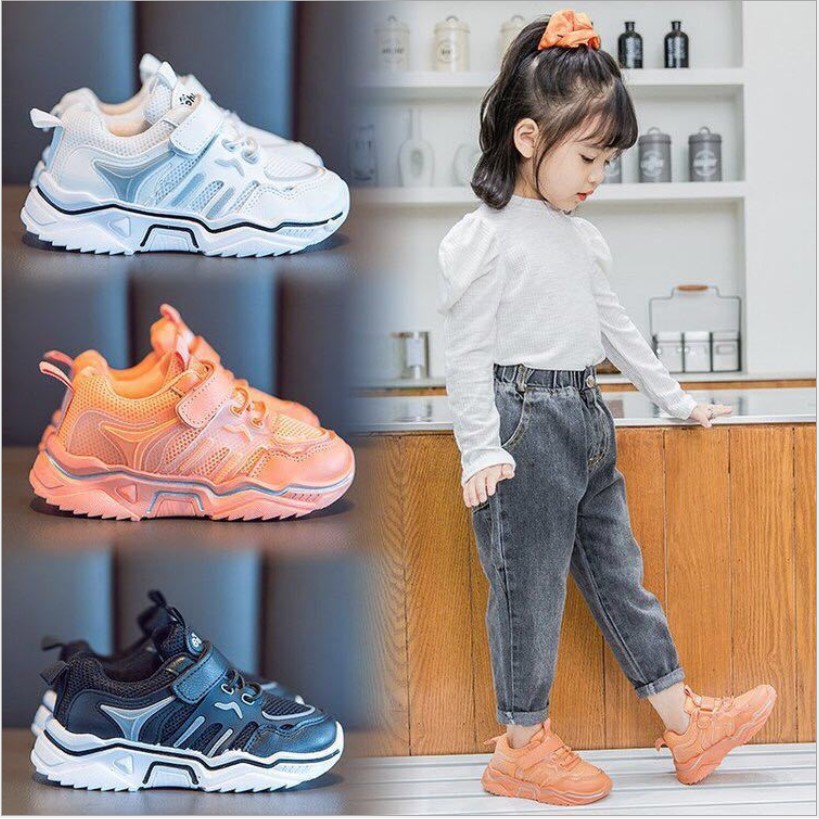 littlekiddoss SH2128 Sepatu Sneakers Anak Import Sepatu Anak Fullcolor Hitam SIZE 21