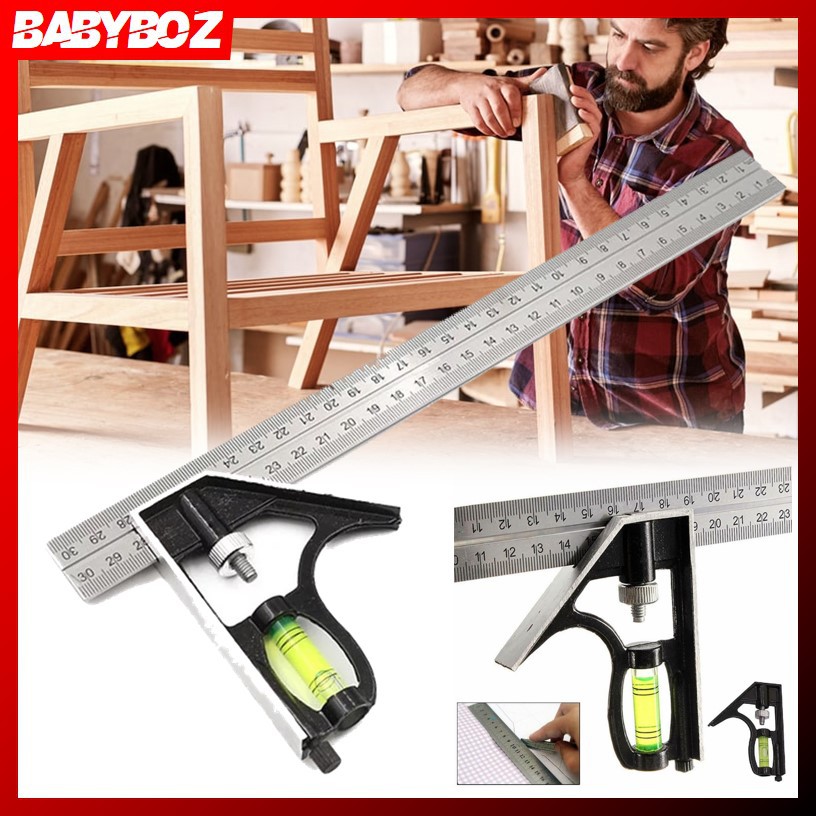 

Mistar Penggaris Siku Multifungsi Adjustable Combination Square angle ruler Waterpass Kombinasi
