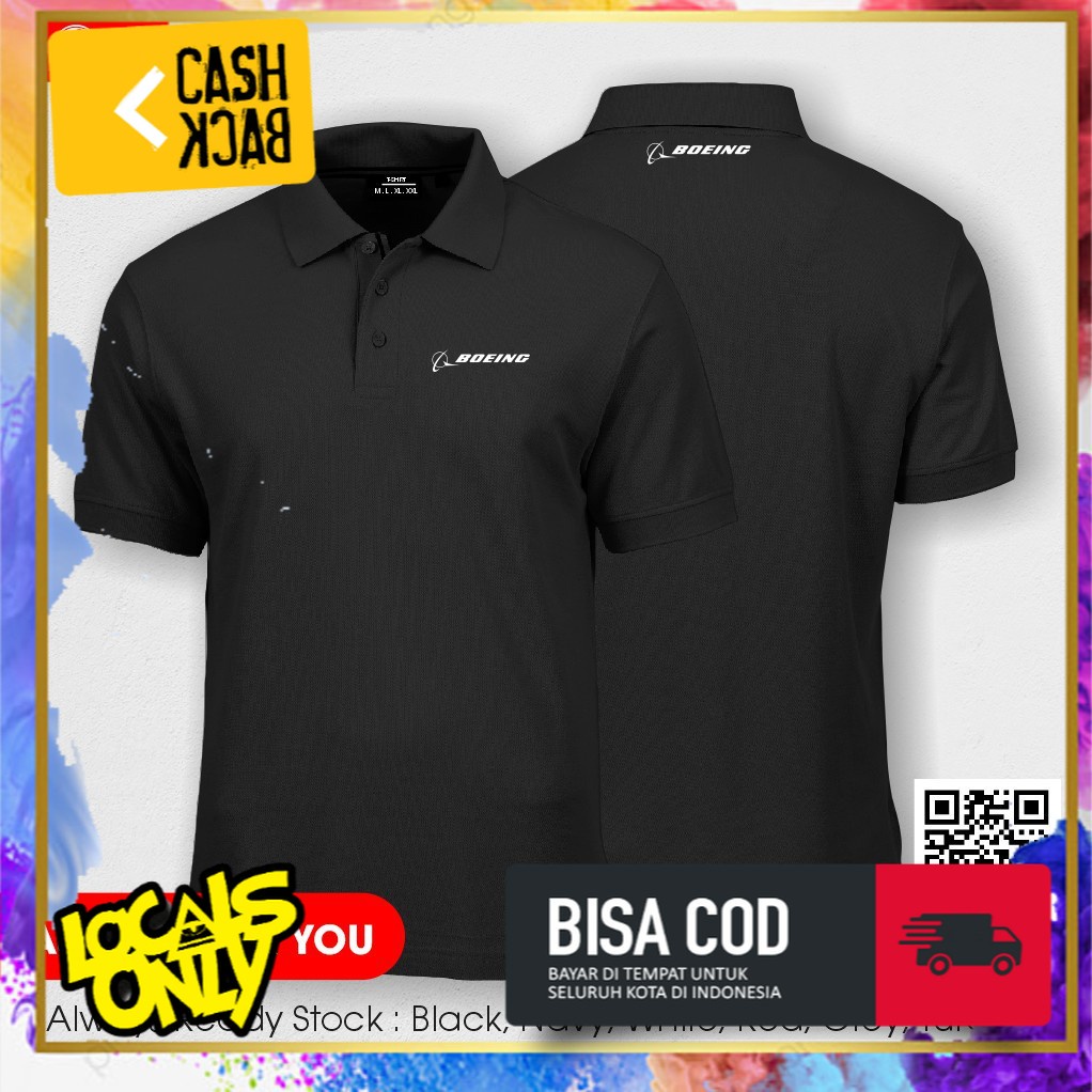 PROMO.!! Poloshirt Polo Kaos Baju Kerah BOEING LOGO SIMPLE AIRBUS PESAWAT Terlaris Termurah Baju Lak