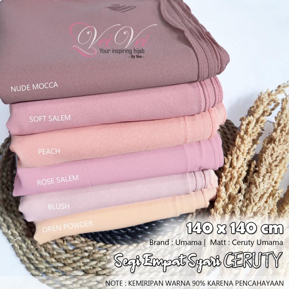 DISKON  9.9 [ 140 x 140 cm ] Ceruty Umama Syari JAHIT TEPI - Segi Empat Jumbo PREMIUM [KODE 22]