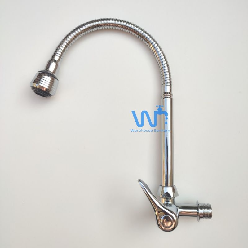 Kran Air Dapur Cuci Piring / Kran Angsa Flexible Engkol Minimalis