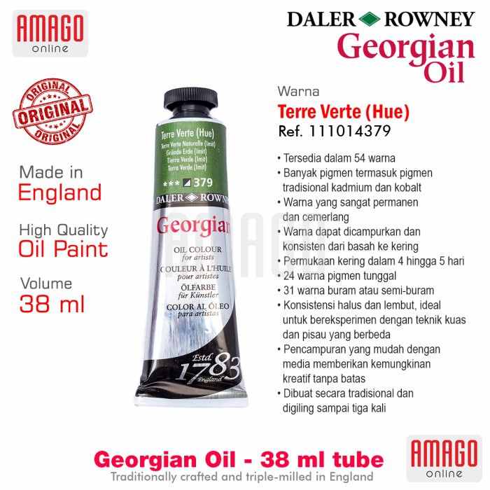 DALER-ROWNEY - GEORGIAN OIL 38 ml - TERRE VERTE HUE - 111014379