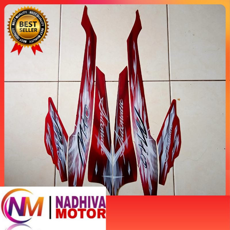 stiker striping motor mio sporty 2009 merah