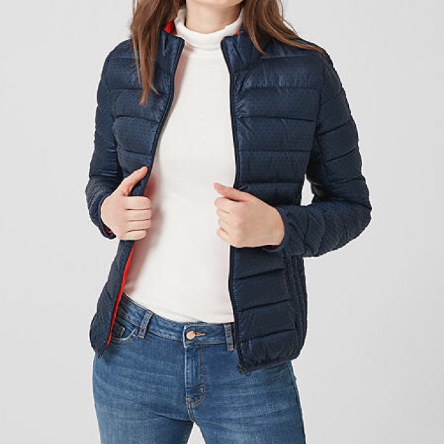 Q/S designed by - (S. Oliver Jacket) Quilted jacket with polka dots