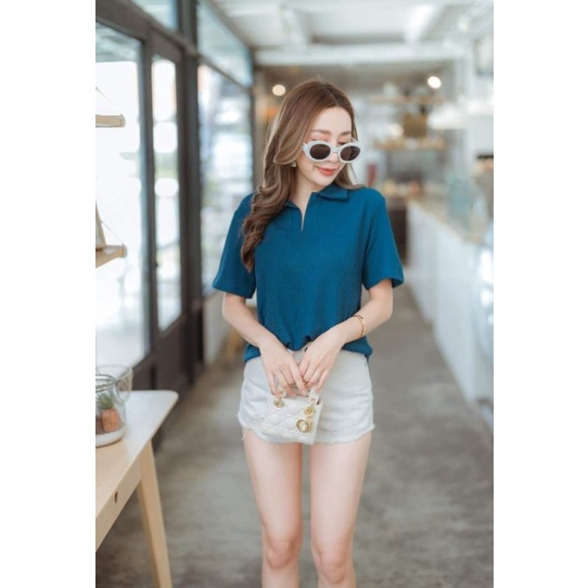 Atasan/Kaos kerah wanita import La dress New bkk bahan katun premium