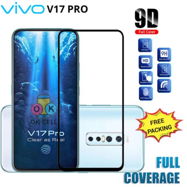 TG Anti Gores Layar Vivo V17 Pro Tempered Glass 5D 9D Full Cover Screen Guard Protector Premium