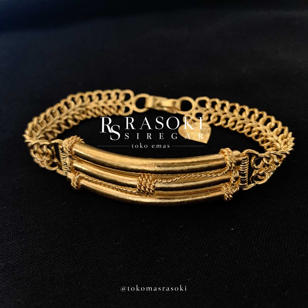 GELANG BAMBU RANTAI 10 GR EMAS 24 LM LONDON 99,9% | TOKO EMAS RASOKI