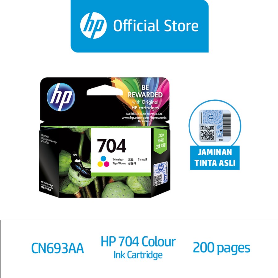 HP 704 Tri-color Original Ink Advantage Cartridge (CN693AA) - Colour