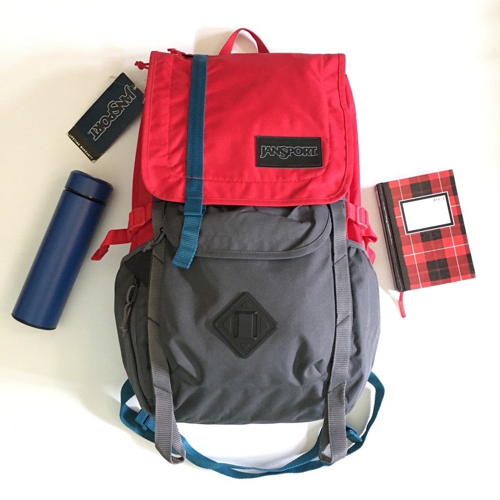Tas JanSport Hatchet - Forge Grey / Red Tape Original