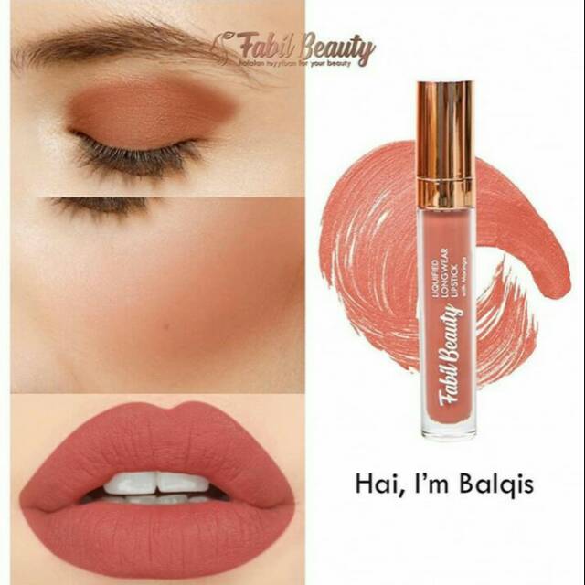 Lipcream matte fabil 02 Balqis,nude,coklat,moisturizer,matte,with moringa,ringan di bibir,tahan lama