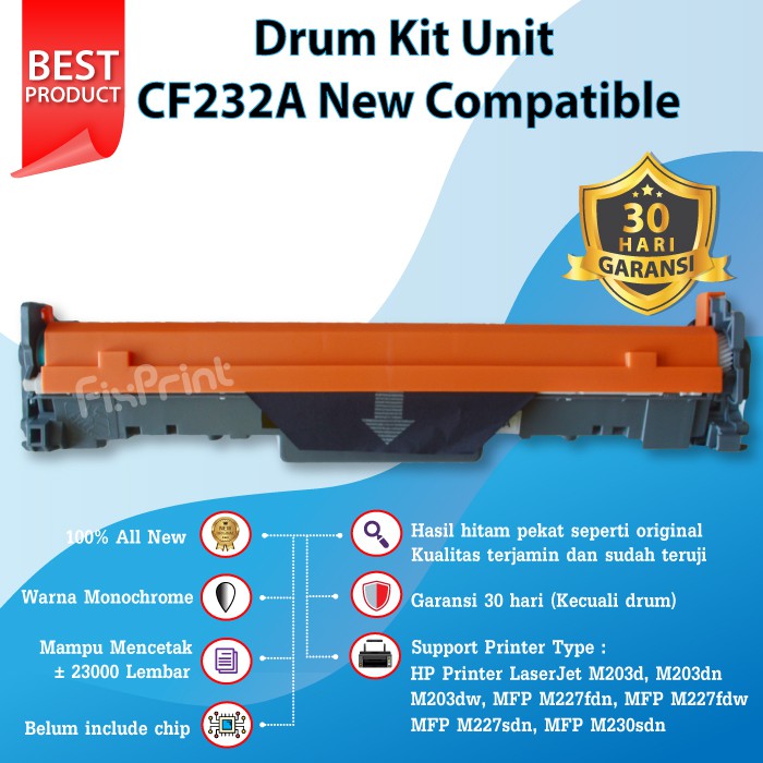 Drum Kit Unit Cartridge Compatible HP 32A CF232A Chip Printer M203d M203dn M203dw M227fdn M230sdn