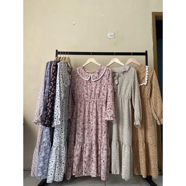 Tunik Ceruty Babydoll Tunik Wanita Motif Mini dress tunik