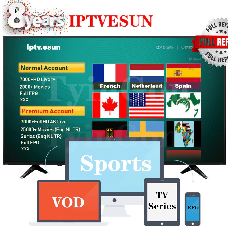 Audio IPTVESUN Normal/Premium FHD IPTV subscription France Netherland IPTV German Belgium Sweden