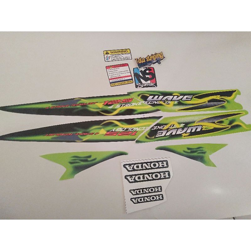 striping wave 125 dragon hijau