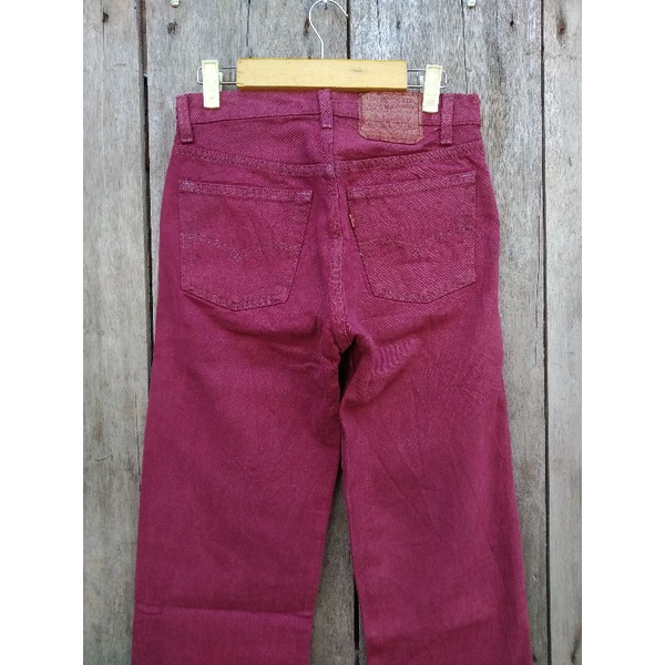 levis 501 merah maroon size 28 second original preloved