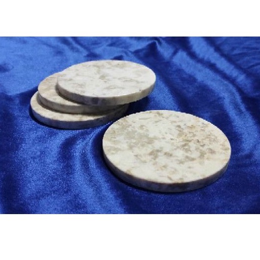 coaster tatakan gelas trotol glossy marmer marble 10cm