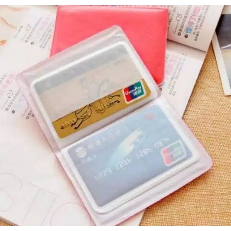Dompet Kartu Nama Card Holder KTP Sim Atm Tempat Kartu Ribbon